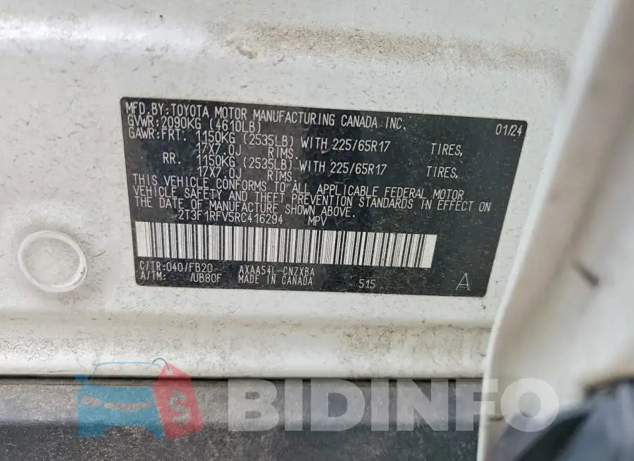 2T3F1RFV5RC416294 Photo# 13