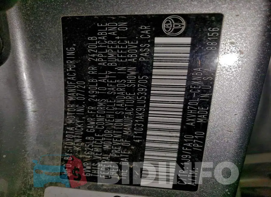 4T1C31AK9LU539705 Photo# 12