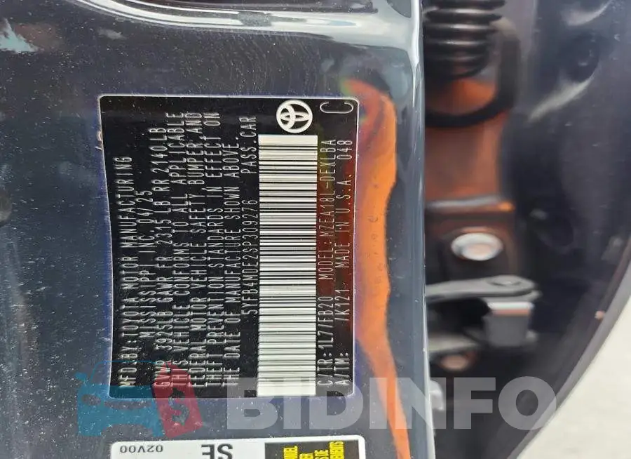 5YFB4MDE2SP309276 Photo# 12