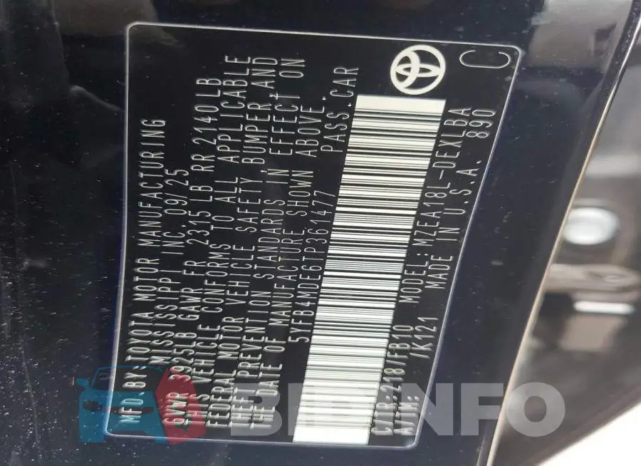 5YFB4MDE6TP361477 Photo# 12