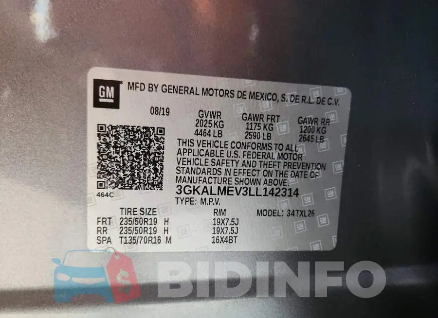 3GKALMEV3LL142314 Photo# 13