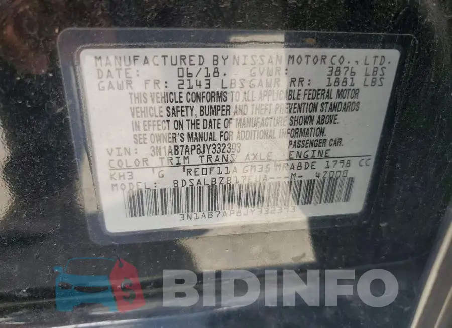 3N1AB7AP8JY332393 Photo# 12