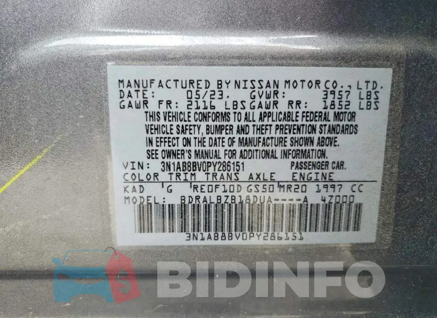 3N1AB8BV0PY286151 Photo# 12