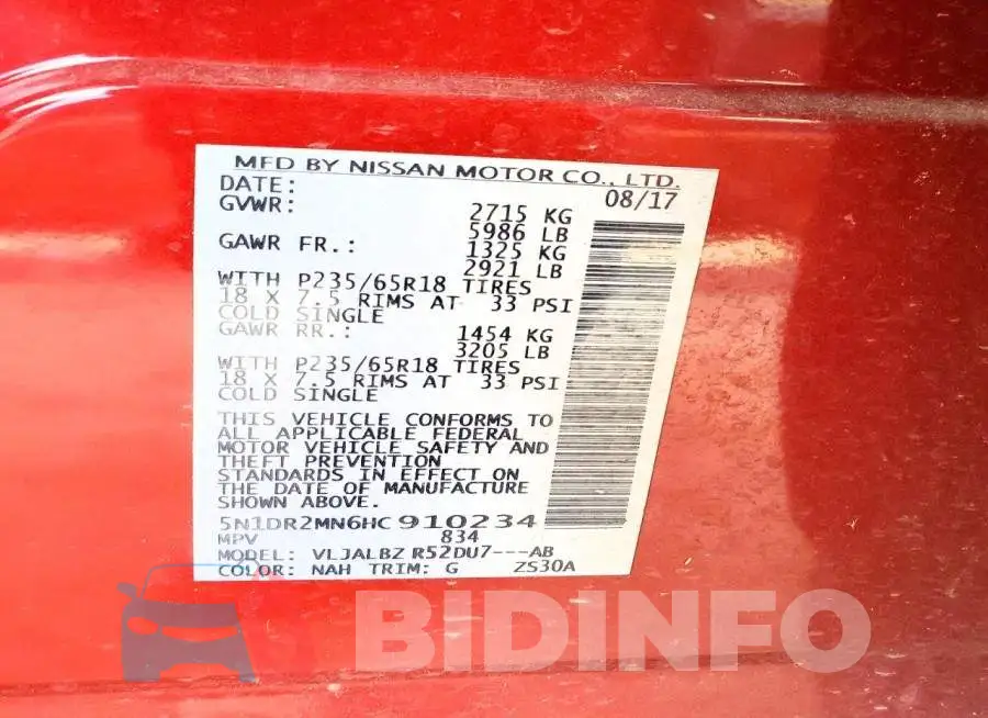 5N1DR2MN6HC910234 Photo# 12