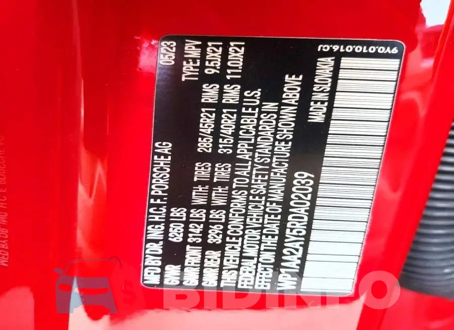 WP1AA2AY5RDA02039 Photo# 13