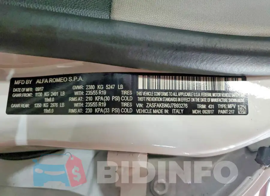 ZASFAKBN0J7B93276 Photo# 13