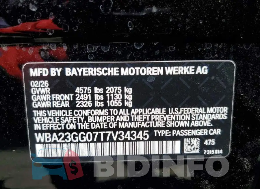 WBA23GG07T7V34345 Photo# 12