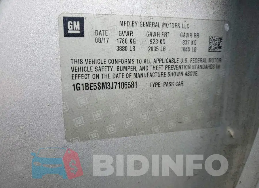 1G1BE5SM3J7106581 Photo# 12