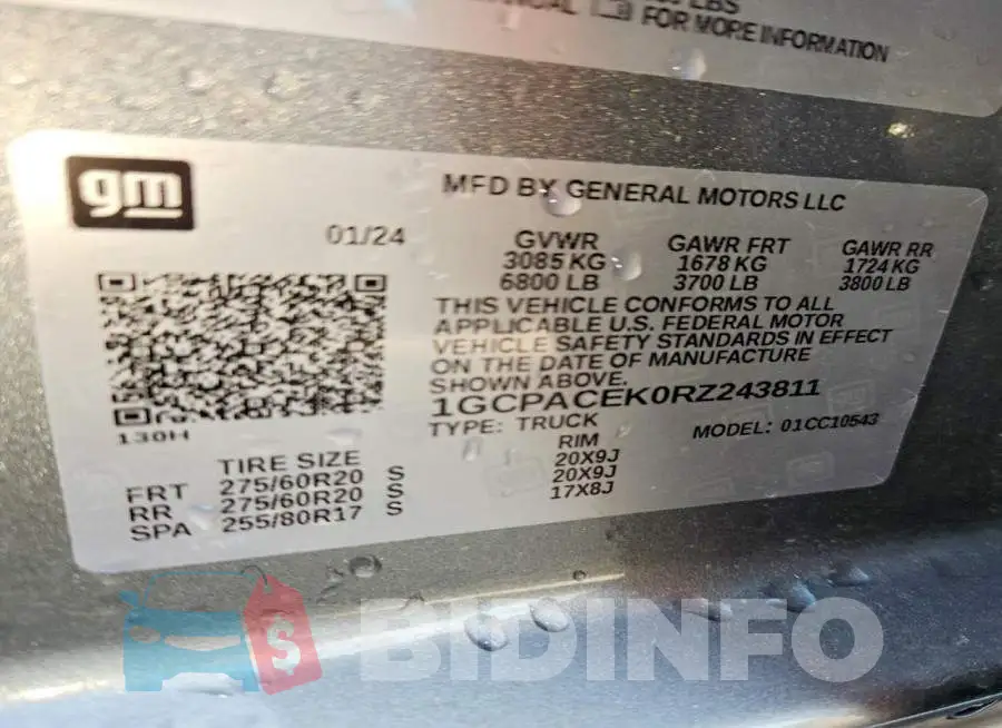 1GCPACEK0RZ243811 Photo# 13