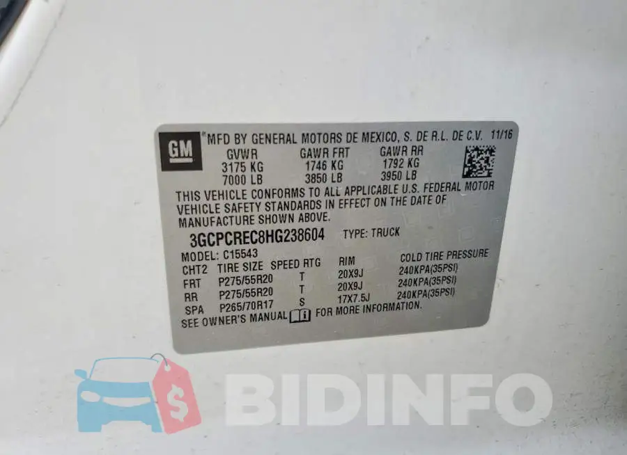 3GCPCREC8HG238604 Photo# 12