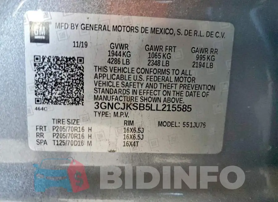 3GNCJKSB5LL215585 Photo# 12