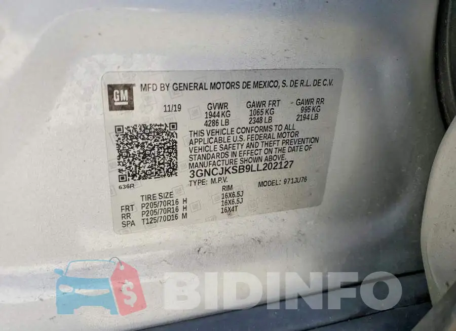 3GNCJKSB9LL202127 Photo# 13