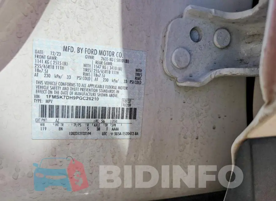 1FMSK7DH9PGC26210 Photo# 13