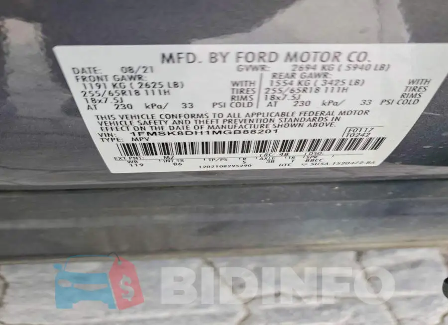 1FMSK8DH1MGB88201 Photo# 13
