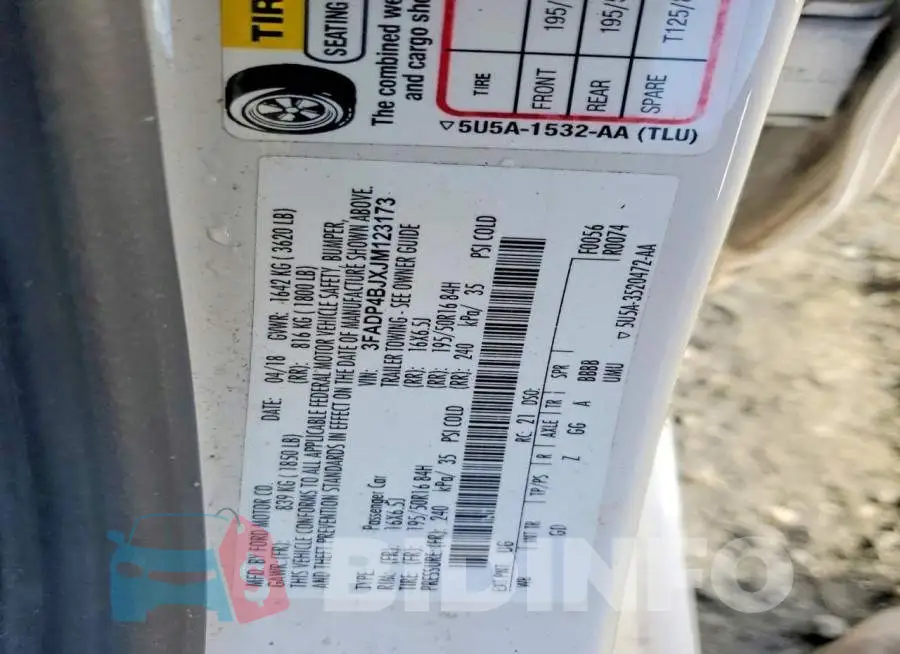 3FADP4BJXJM123173 Photo# 12