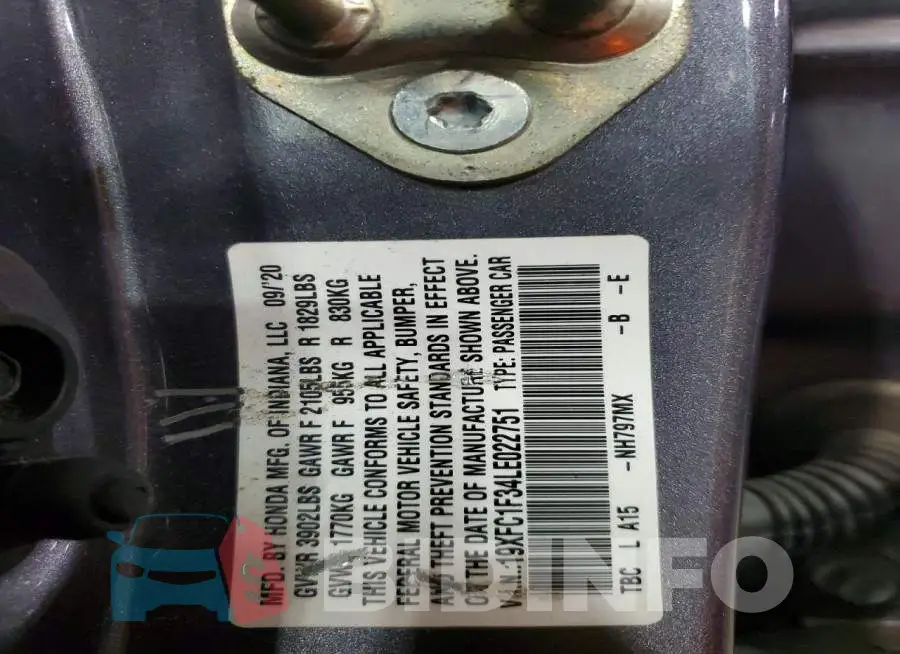 19XFC1F34LE022751 Photo# 12