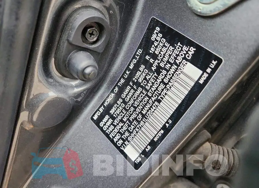 SHHFK7H61LU204476 Photo# 12