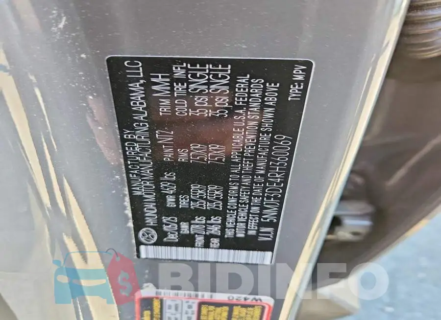 5NMJF3DE4RH360069 Photo# 12