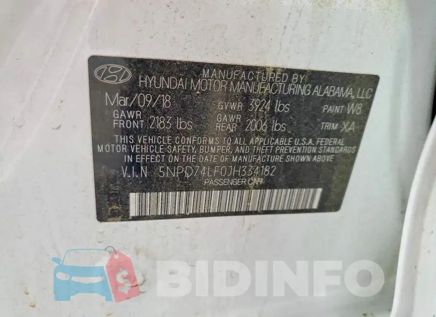 5NPD74LF0JH334182 Photo# 12