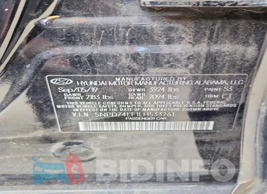 5NPD74LF1LH533261 Photo# 12
