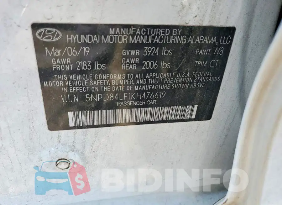 5NPD84LF1KH476619 Photo# 12