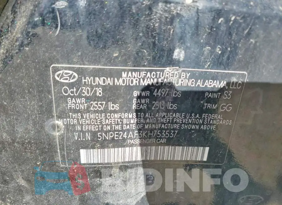 5NPE24AF3KH753537 Photo# 12