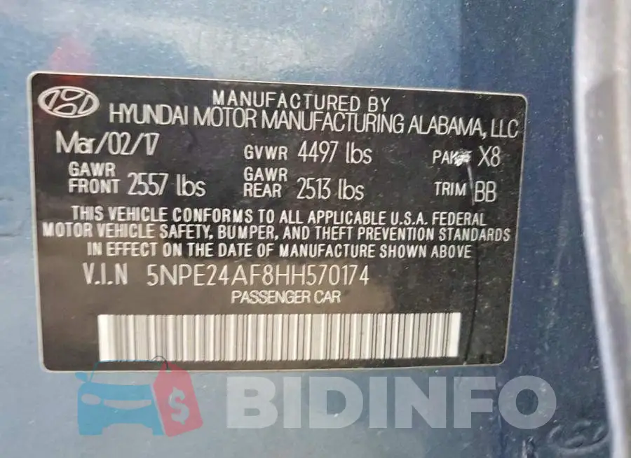 5NPE24AF8HH570174 Photo# 13