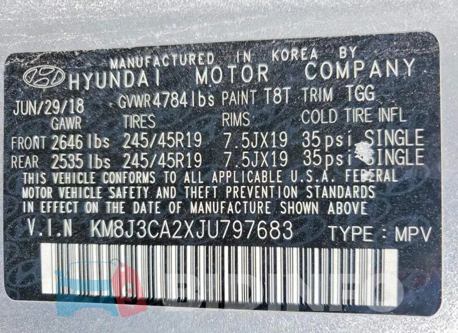 KM8J3CA2XJU797683 Photo# 13
