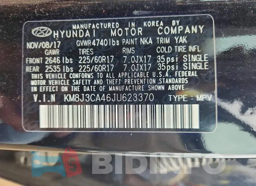 KM8J3CA46JU623370 Photo# 13