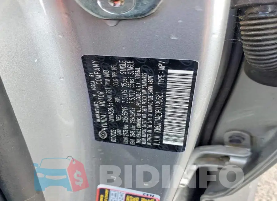 KM8JF3AE3PU190681 Photo# 13