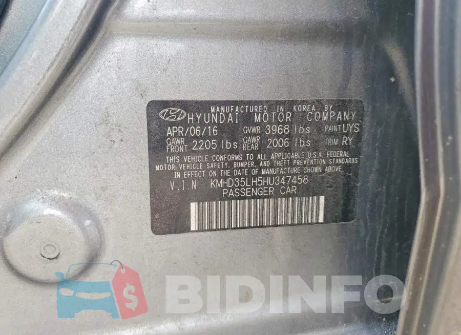 KMHD35LH5HU347458 Photo# 13