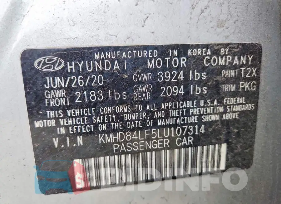 KMHD84LF5LU107314 Photo# 12