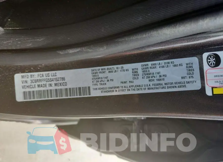 3C6RRFFG5S4152786 Photo# 12