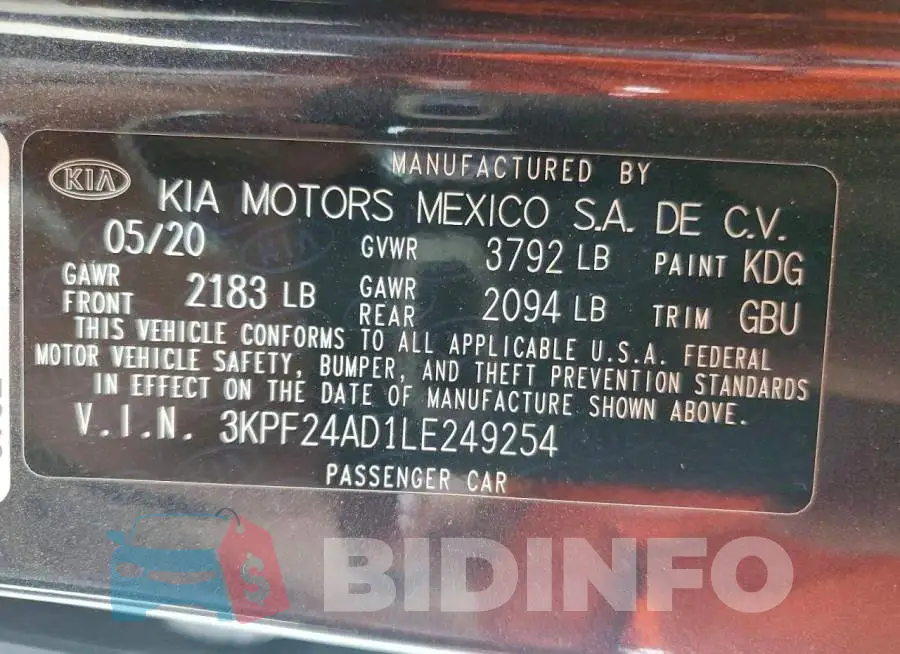 3KPF24AD1LE249254 Photo# 12