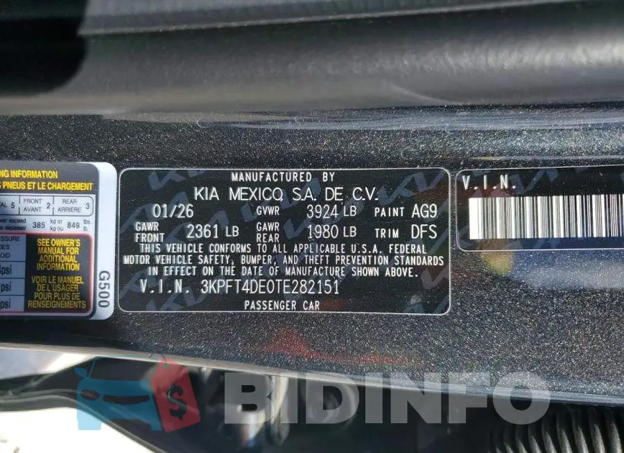 3KPFT4DE0TE282151 Photo# 12