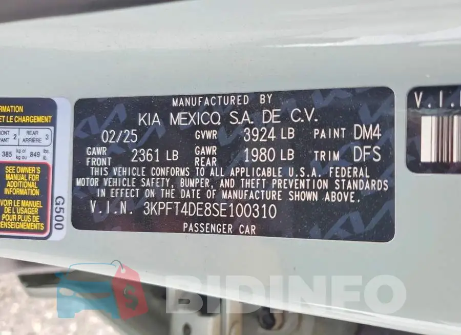 3KPFT4DE8SE100310 Photo# 13
