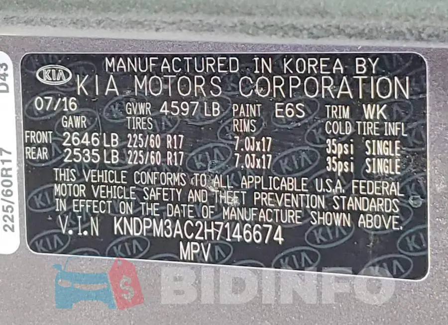 KNDPM3AC2H7146674 Photo# 13