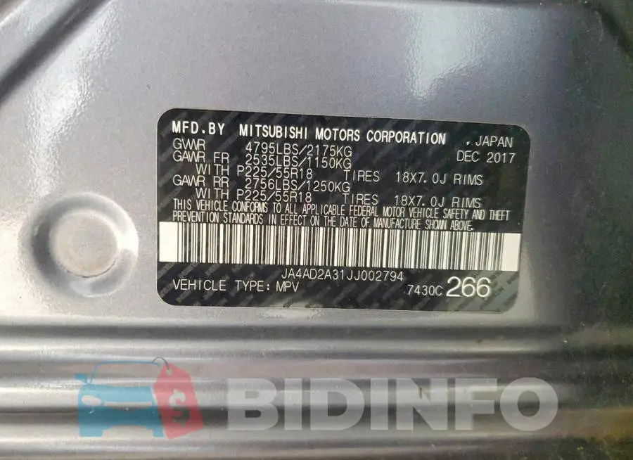 JA4AD2A31JJ002794 Photo# 13