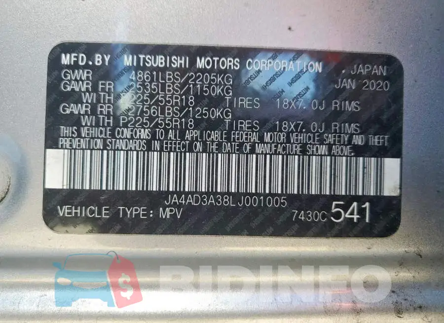 JA4AD3A38LJ001005 Photo# 12