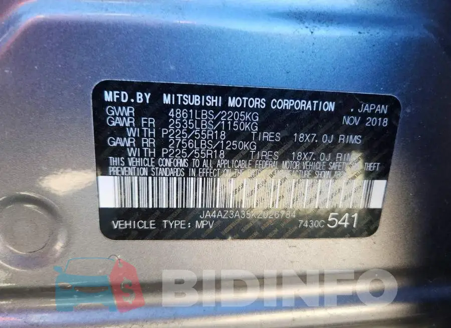 JA4AZ3A35KZ026784 Photo# 13