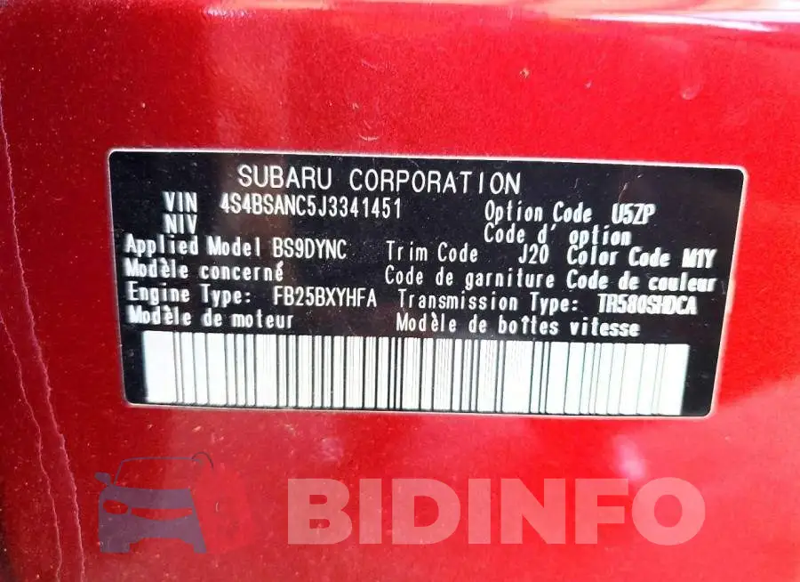4S4BSANC5J3341451 Photo# 12