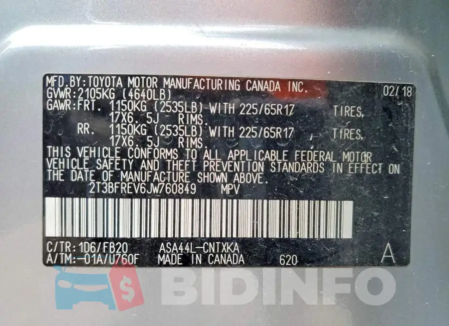2T3BFREV6JW760849 Photo# 14