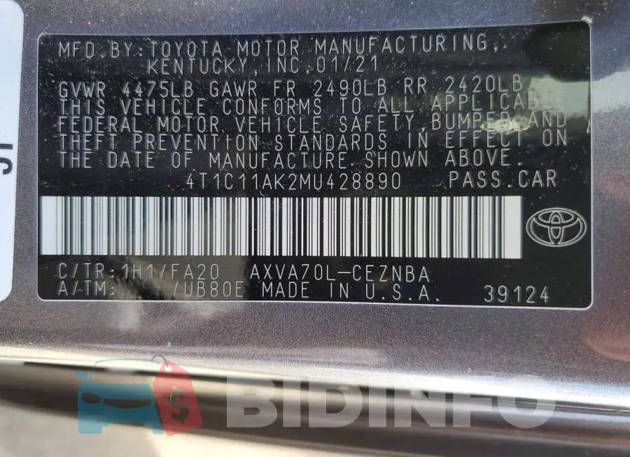 4T1C11AK2MU428890 Photo# 12