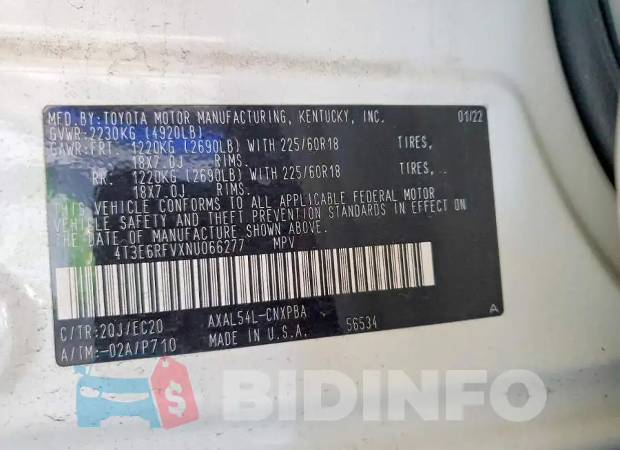 4T3E6RFVXNU066277 Photo# 13