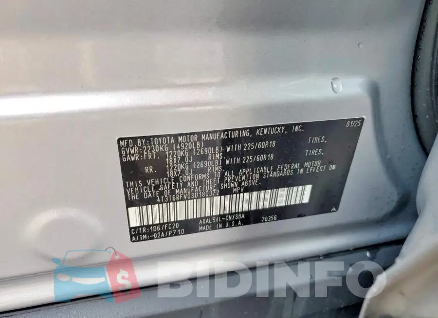 4T3T6RFV0SU180372 Photo# 13