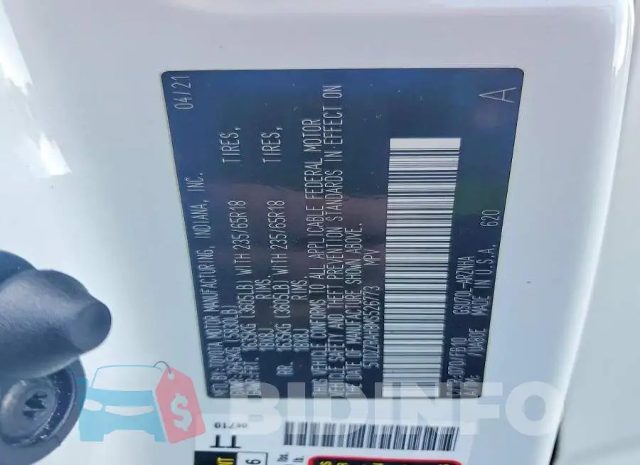 5TDZZRAH8MS526773 Photo# 12