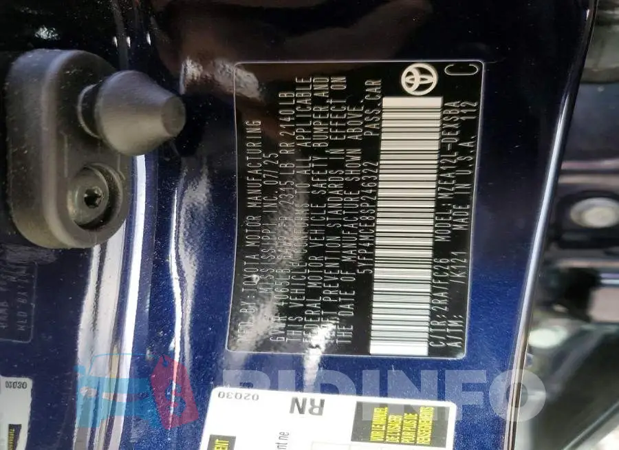 5YFP4MCE8SP246322 Photo# 12