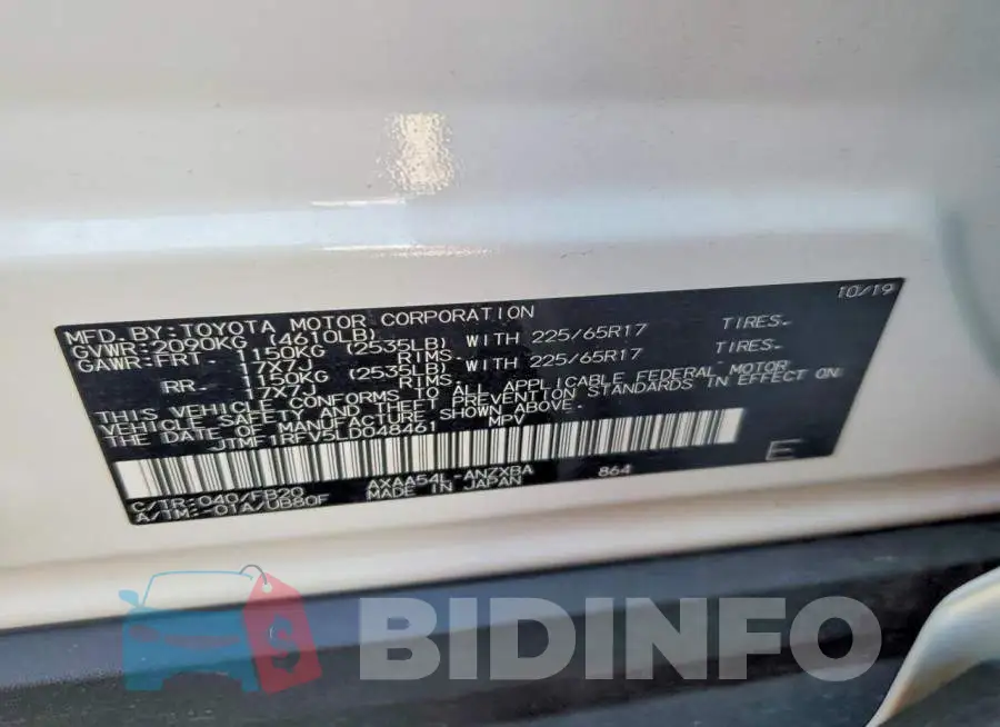 JTMF1RFV5LD048461 Photo# 14