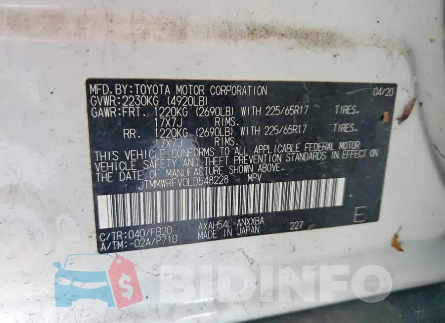 JTMMWRFV0LD548228 Photo# 13
