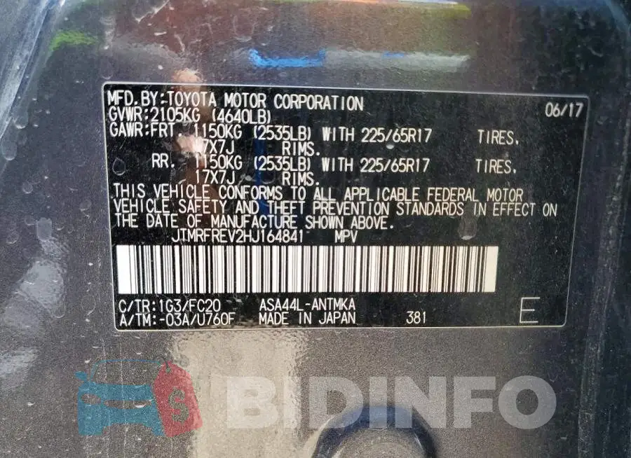 JTMRFREV2HJ164841 Photo# 13
